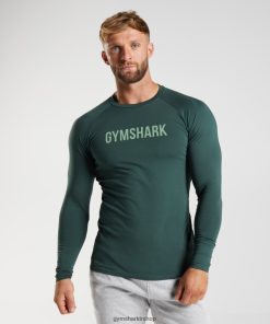 Gymshark Kadın Şort - Gymshark apollo uzun kollu tişört obsidyen yeşili erkekler B26PXX754
