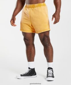 Gymshark Kadın Şort - Gymshark basınçlı yıkanmış 5 şort güneşli sarı erkekler B26PXX562