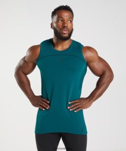 Gymshark Türkiye Mağazaları - Gymshark 315 dikişsiz tank kış deniz mavisi/siyah erkekler B26PXX926