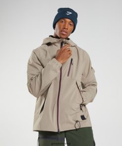 Gymshark Türkiye Mağazaları - Gymshark ceketi geri al çimento kahverengi erkekler B26PXX833