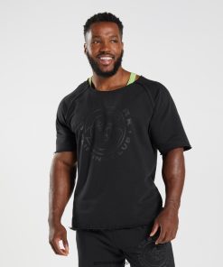 Gymshark Türkiye Mağazaları - Gymshark eski paçavra üst siyah erkekler B26PXX740