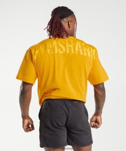 Gymshark Türkiye Mağazaları - Gymshark güç tişört güneşli sarı erkekler B26PXX593