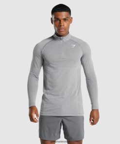 Gymshark Türkiye Mağazaları - Gymshark hayati ışık 1/4 zip kömür marn erkekler B26PXX845