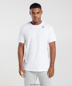 Gymshark Türkiye Mağazaları - Gymshark kret tişört beyaz erkekler B26PXX578