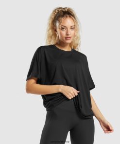 Gymshark Türkiye Mağazaları - Gymshark süper yumuşak tişört siyah kadınlar B26PXX418