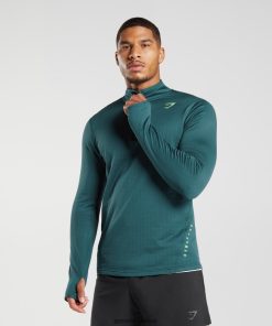 Gymshark Türkiye Mağazaları - Gymshark spor 1/4 zip kış deniz mavisi erkekler B26PXX815