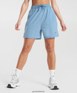 Gymshark Türkiye Mağazaları - Gymshark spor dokuma şort ozon mavisi kadınlar B26PXX36