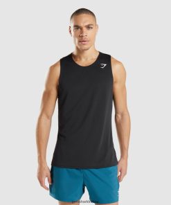 Gymshark Türkiye Mağazaları - Gymshark varış tankı siyah erkekler B26PXX884