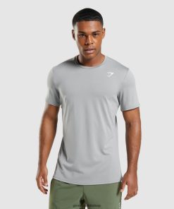 Gymshark Türkiye Mağazaları - Gymshark varış tişörtü dumanlı gri erkekler B26PXX683