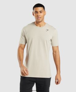 Gymshark Türkiye Mağazaları - Gymshark vazgeçilmez tişört çakıl taşı grisi erkekler B26PXX758