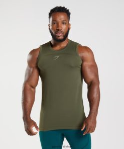 Gymshark Çorap - Gymshark 315 dikişsiz tank çekirdek zeytin/bataklık yeşili erkekler B26PXX894