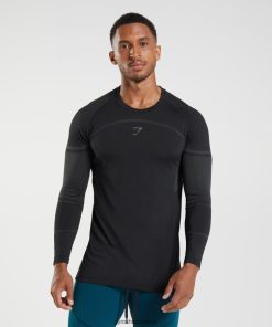 Gymshark Çorap - Gymshark 315 uzun kollu tişört siyah erkekler B26PXX696