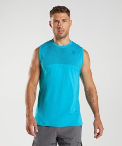 Gymshark Çorap - Gymshark apeks dikişsiz tank köpekbalığı mavisi/atlantik mavisi erkekler B26PXX951