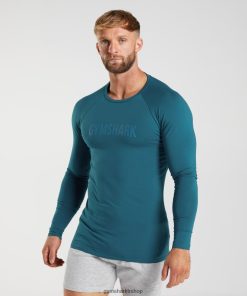 Gymshark Çorap - Gymshark apollo uzun kollu tişört Atlantik mavisi erkekler B26PXX747