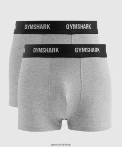 Gymshark Çorap - Gymshark boksörler 2'li paket açık gri marn erkekler B26PXX1051