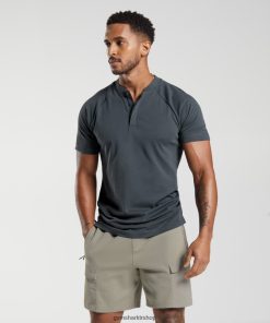 Gymshark Çorap - Gymshark dinlenme günü işe gidip gelme polo tişört kozmik gri erkekler B26PXX768