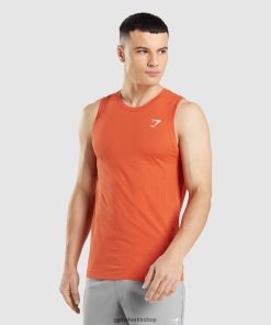 Gymshark Çorap - Gymshark hayati dikişsiz hafif tank papaya portakal marn erkekler B26PXX900