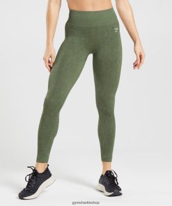 Gymshark Çorap - Gymshark hayvan dikişsiz taytlara uyum sağlar söğüt yeşili/çekirdek zeytin kadınlar B26PXX271