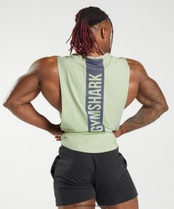 Gymshark Çorap - Gymshark kalın açılan kollu tank bitki örtüsü yeşil erkekler B26PXX912