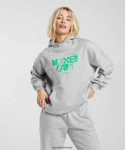 Gymshark Çorap - Gymshark kapüşonlu üst maksimuma çıktı açık gri marn kadınlar B26PXX360