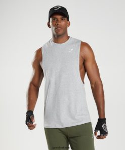 Gymshark Çorap - Gymshark reaksiyon bırakma kolu tankı açık gri çekirdekli marn erkekler B26PXX888