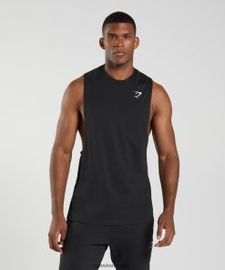 Gymshark Çorap - Gymshark reaksiyon bırakma kolu tankı siyah erkekler B26PXX885
