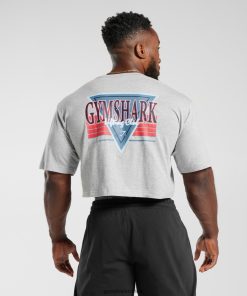 Gymshark Çorap - Gymshark retro dalga mahsul tişört açık gri çekirdekli marn erkekler B26PXX588