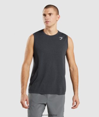Gymshark Çorap - Gymshark varış dikişsiz tank siyah kırçıllı erkekler B26PXX927