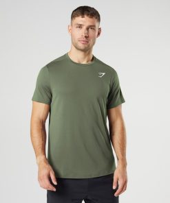 Gymshark Çorap - Gymshark varış tişörtü çekirdek zeytin erkekler B26PXX732